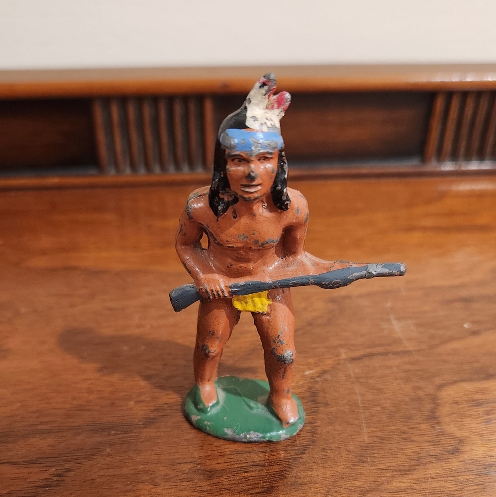 Vintage Painted Figurine with Rifle